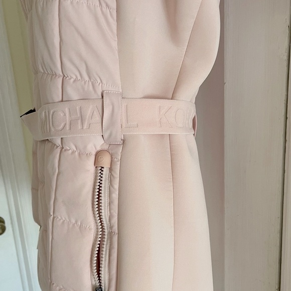 Michael Kors Faux Fur Trim Belted Puffer Jacket - Picture 3 of 6